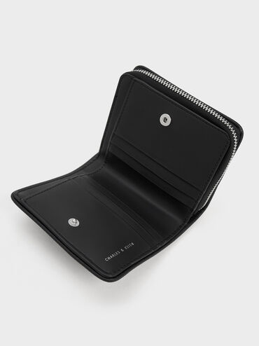 محفظة مبطّنة أنوين بسحّاب يحيطها بالكامل, أسود كلاسيكي, hi-res