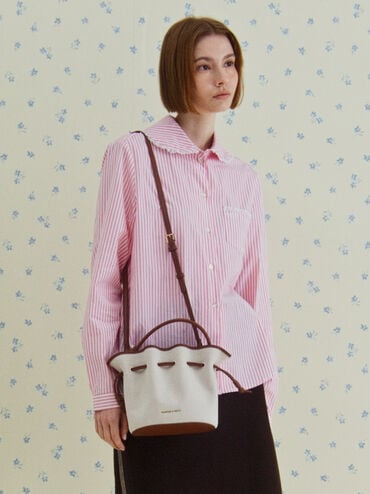 حقيبة دلو "سامي" بحبل سحب من الكانفاس, شوكولاتي, hi-res