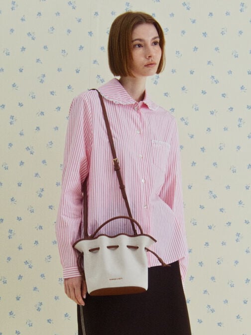 حقيبة دلو "سامي" بحبل سحب من الكانفاس, شوكولاتي, hi-res