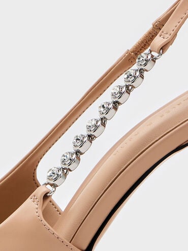 حذاء فلوريس مفتوح من الخلف بحزام مرصّع بالأحجار, لون البشرة الطبيعي, hi-res