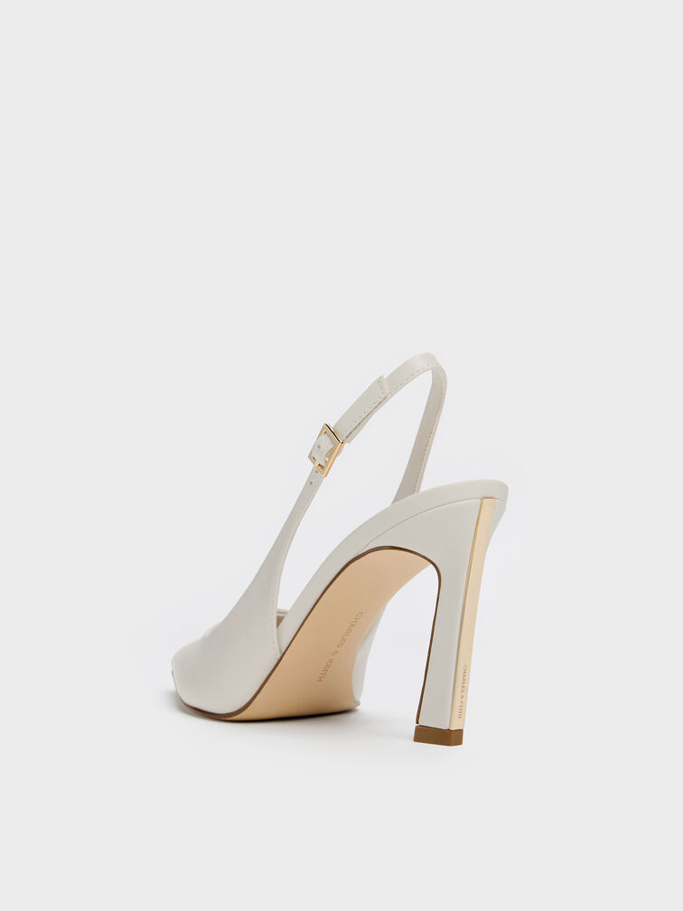 Kerra Pointed Slingback Pumps, White, hi-res