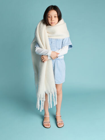 Girls' Erinna Glittered Metallic-Accent Sandals, Light Pink, hi-res