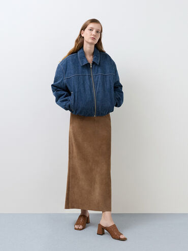 Ivette Woven Square-Toe Heeled Mules, Caramel, hi-res