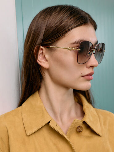 Sable Knot Butterfly Sunglasses, Burgundy, hi-res