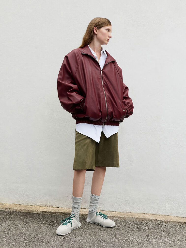 Mesh Lace-Up Slip-On Sneakers, White, hi-res