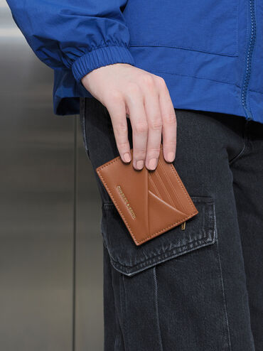 محفظة بطاقات ميدوري هندسي, تان, hi-res