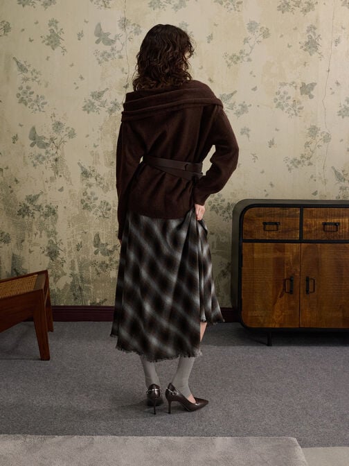 حذاء بكعب إيرينا ميتاليك ومقدمة مدببة, برغندي, hi-res