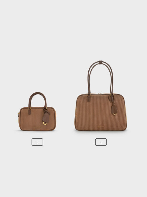 حقيبة بولينغ سيانا ميني  كوردروي, بني موكا, hi-res