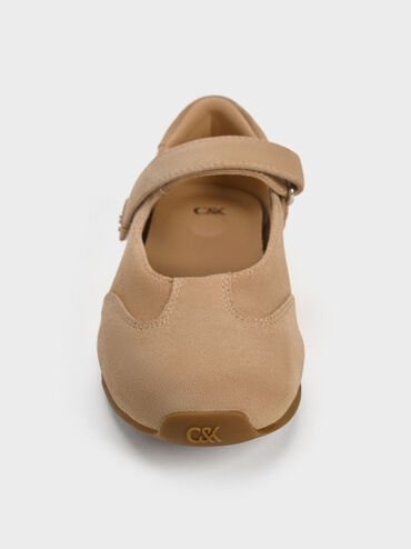 حذاء ماري جين الرياضي من مجموعة جيس من الشمواه, بيج, hi-res