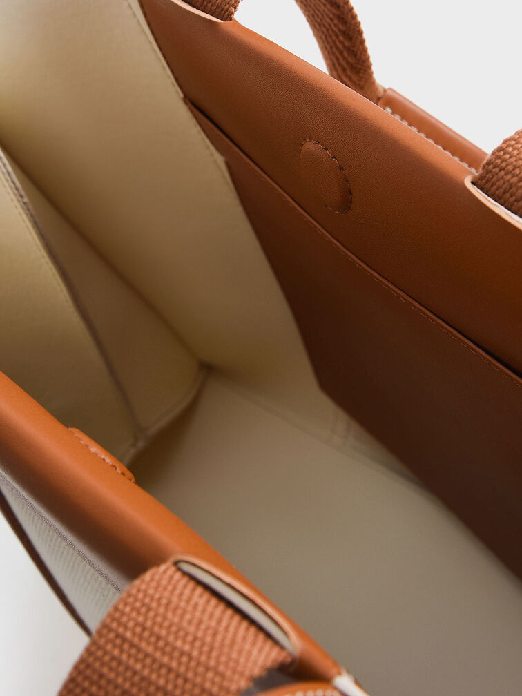 حقيبة توت شاليا من القماش, كونياكي, hi-res