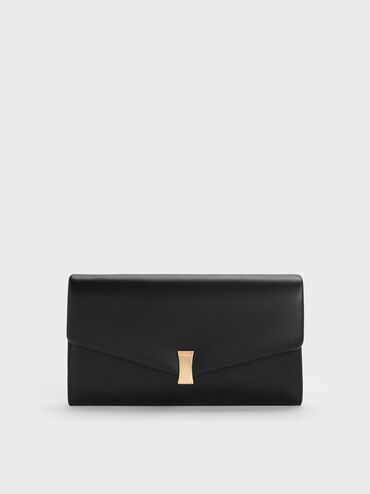 Lilibet Chain-Strap Long Wallet, Black, hi-res