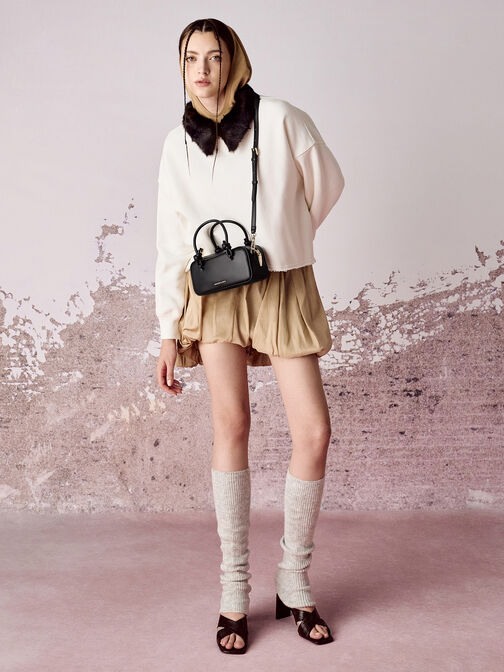 Sammie Knotted-Handle Elongated Bag, Black, hi-res