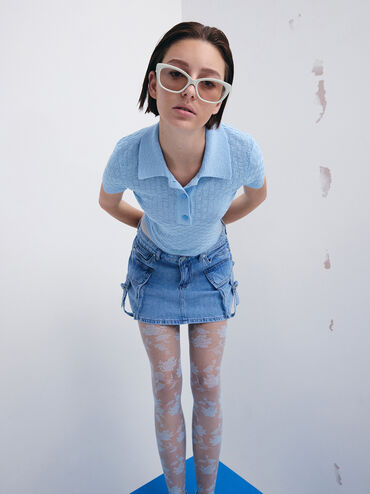 نظارة شمسية مايفا كات آي أسيتات مُعاد تدويره, أبيض طباشيري, hi-res