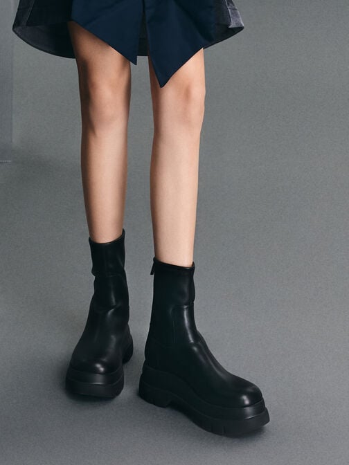 Leoi Chunky Ankle Boots, Black, hi-res