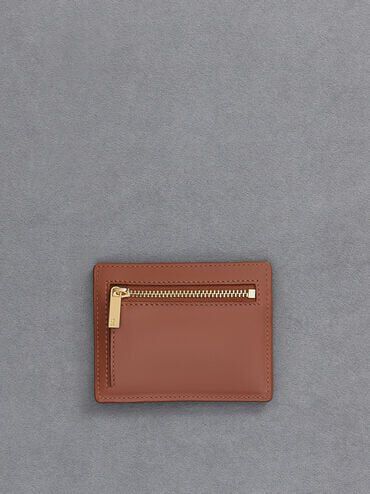 Carli Leather Multi-Slot Card Holder, Cognac, hi-res