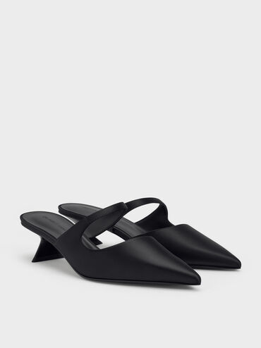 Vada Asymmetric Sculptural Heel Pumps, Black, hi-res