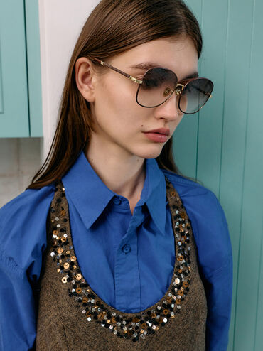 Ivette Butterfly Sunglasses, Burgundy, hi-res