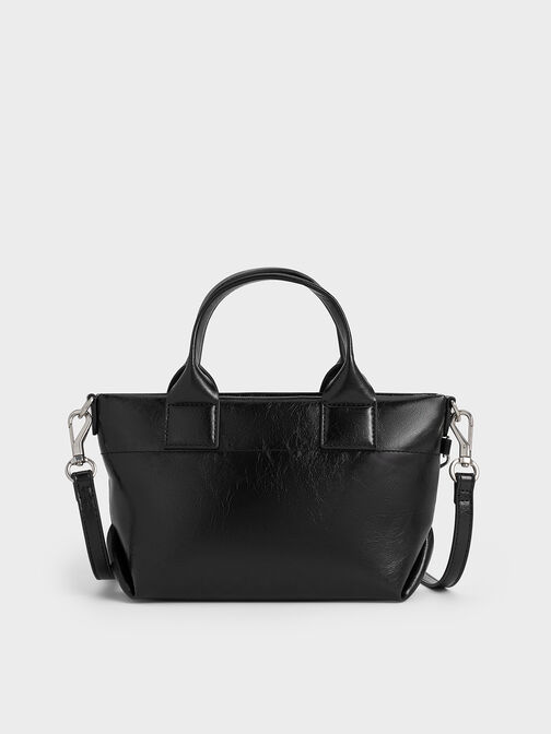 Atwood Crinkle-Effect Chain-Embellished Tote Bag, Noir, hi-res