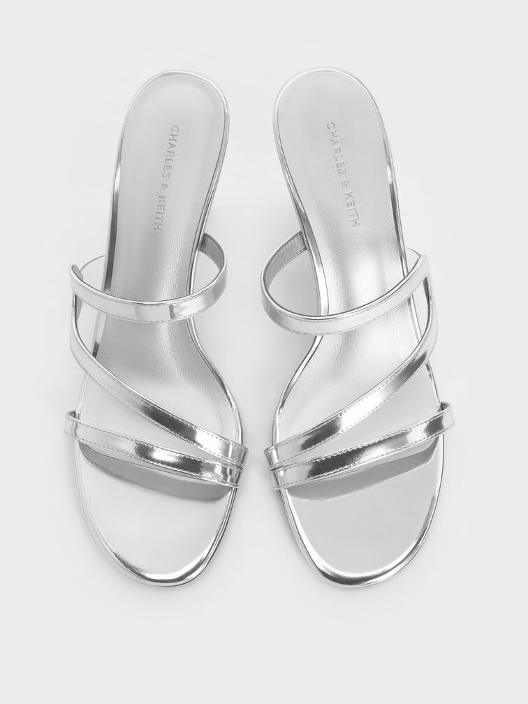حذاء ميول ميتاليك أردن بكعب متموج, فضي, hi-res