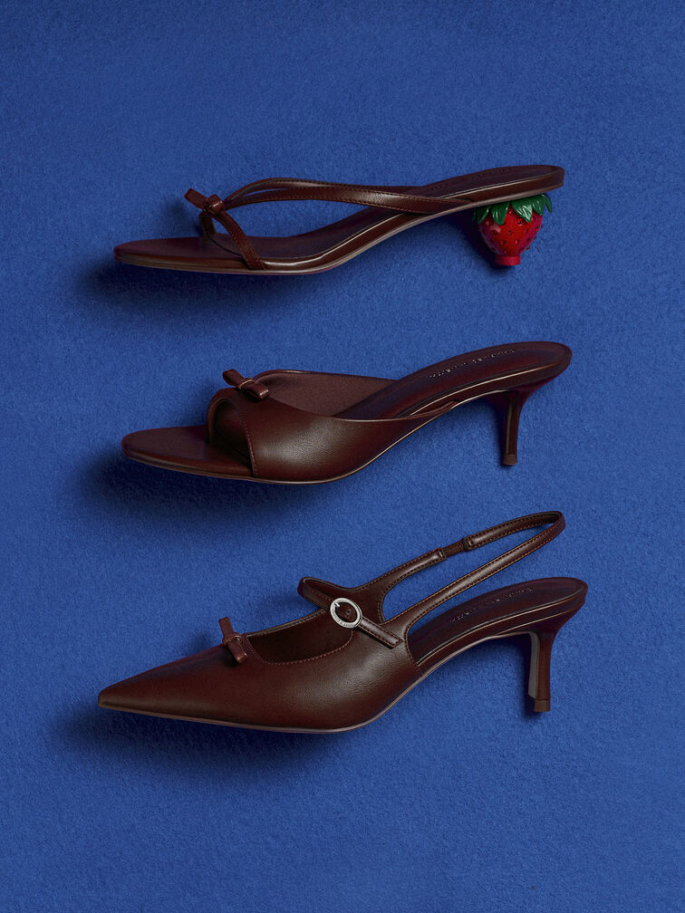 Sonali Bow Slingback Pumps, Burgundy, hi-res