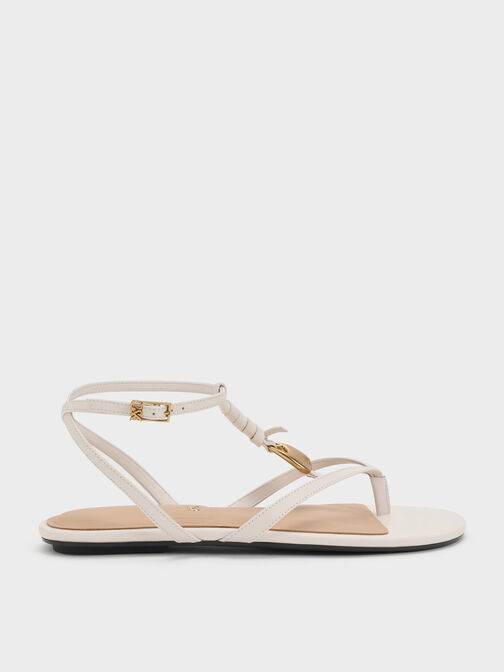 Adema Leather Strappy Thong Sandals, Chalk, hi-res
