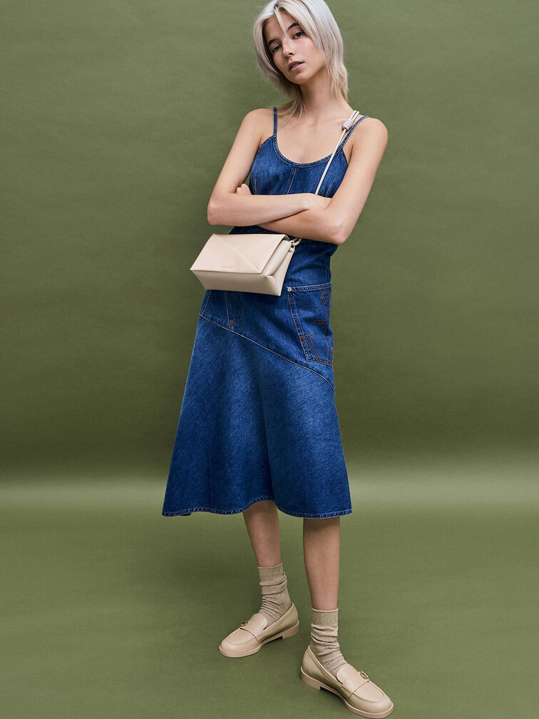 حقيبة كتف ميدوري بتصميم هندسي, شوفاني, hi-res