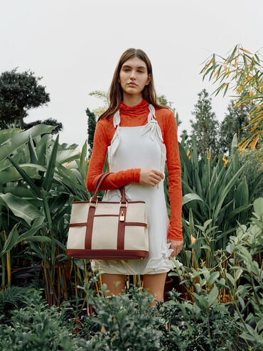 Scottie Canvas Tote Bag, Brick, hi-res