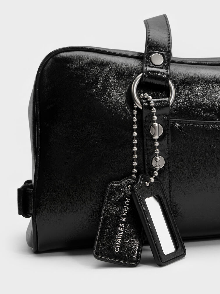 Tatiana Studded Shoulder Bag, Noir, hi-res