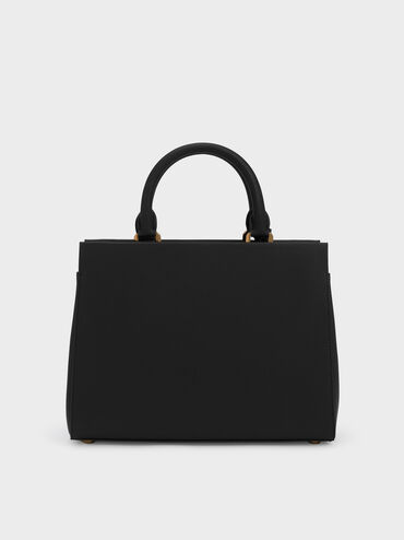 Mirabelle Structured Top Handle bag, Black, hi-res