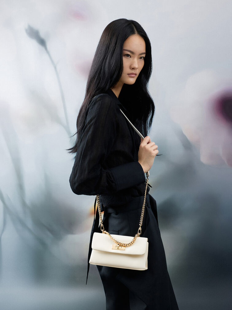 محفظة "كيري" بسلسلة, كريم, hi-res