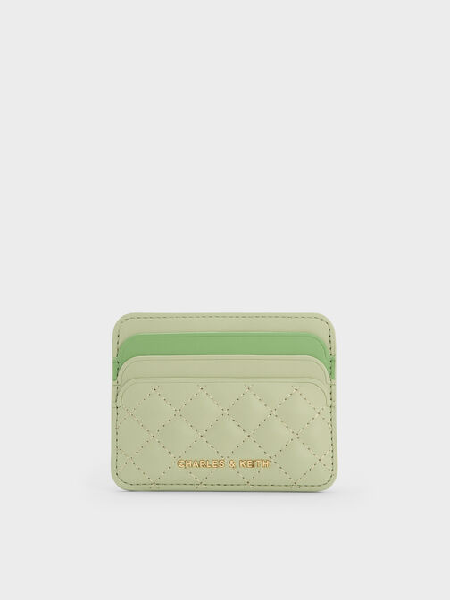 حاملة البطاقات كليو بتصميم مبطّن ولونين متناسقين, أخضر ماتشا, hi-res