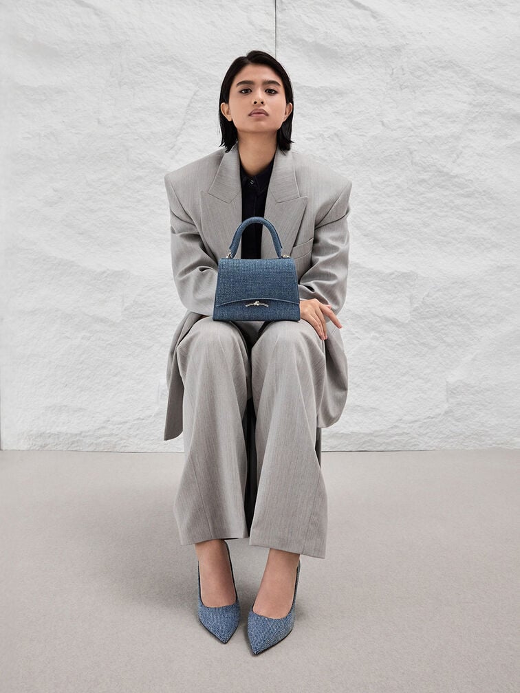 حذاء جينز بمقدمة مدببة وكعب بوبينة, أزرق دنيم, hi-res