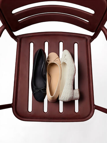 Bow Ballet Pumps, Black, hi-res