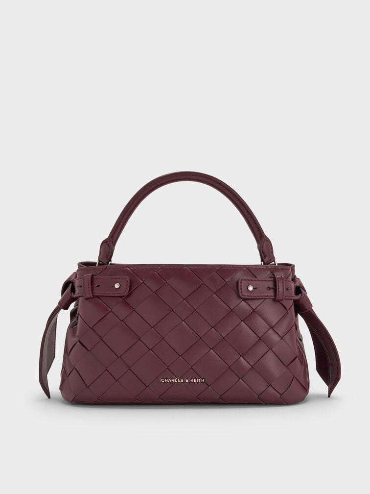 شنطة يد إيفيت منسوجة, أحمر توتي فاخر, hi-res