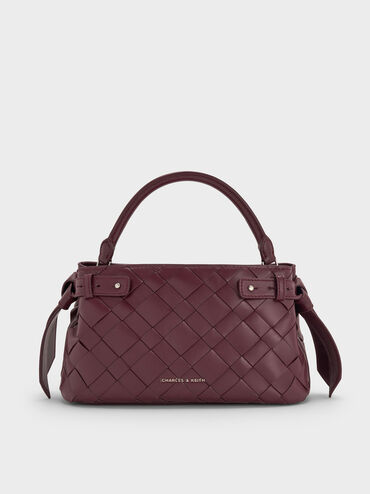 شنطة يد إيفيت منسوجة, أحمر توتي فاخر, hi-res