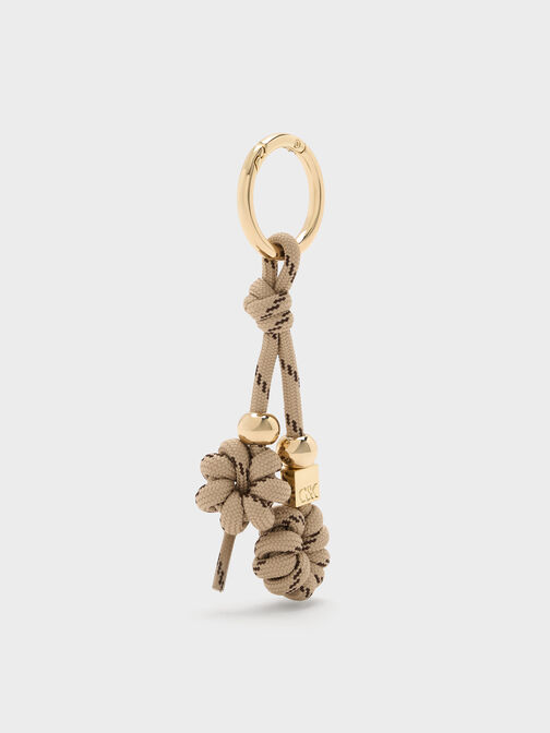 Knotted-Flower Charm, Beige, hi-res