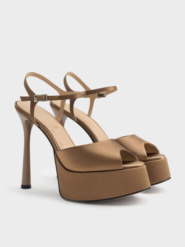 حذاء فرانشيسكا ذو الكعب العالي المفتوح من الأمام, بنى, hi-res