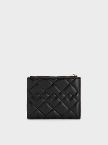 Duo Quilted Small Wallet, Black, hi-res