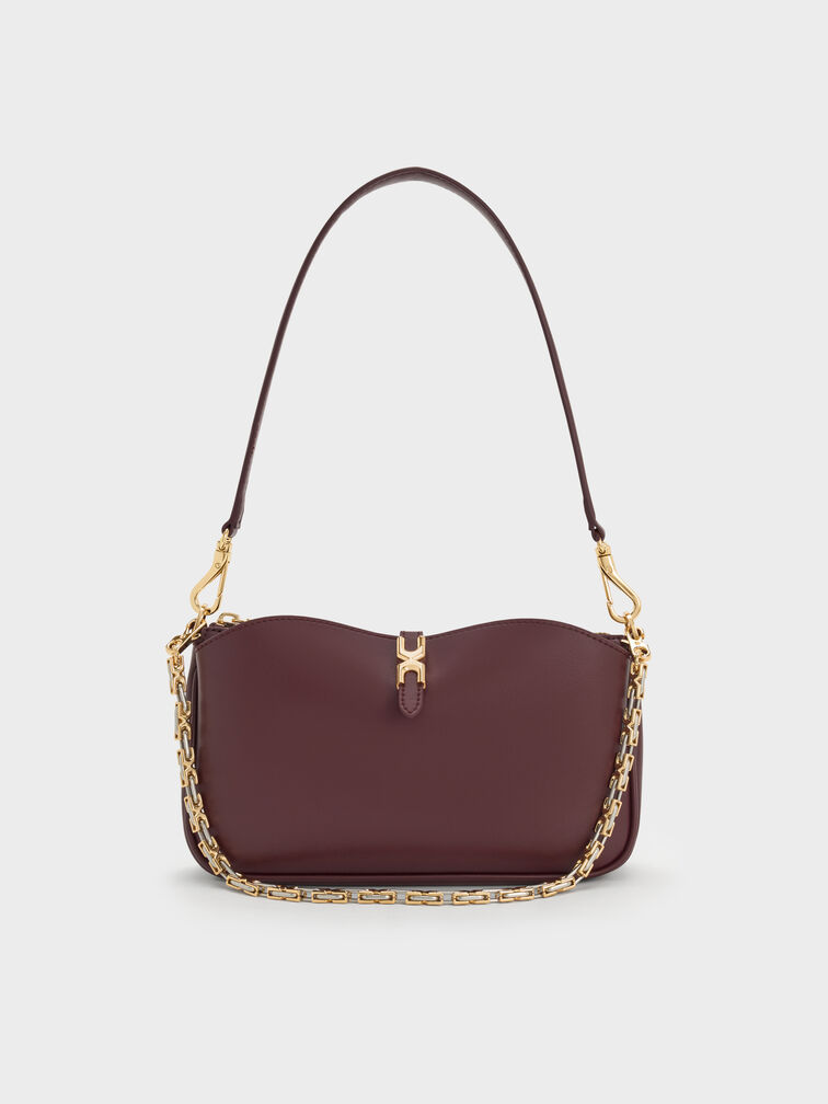Adalyn Chain Shoulder Bag, Wineberry Red, hi-res