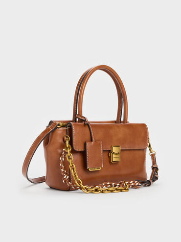 شنطة توت أيسلين بسلسلة حبل, بني فاتح ممزّق, hi-res