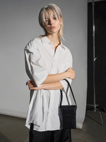 حقيبة أديل صغيرة بتصميم عصري مستطيل, أسود كلاسيكي, hi-res