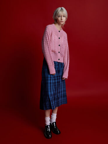 حذاء بامبس بيني لوفر بكعب عريض, صندوق أسود, hi-res