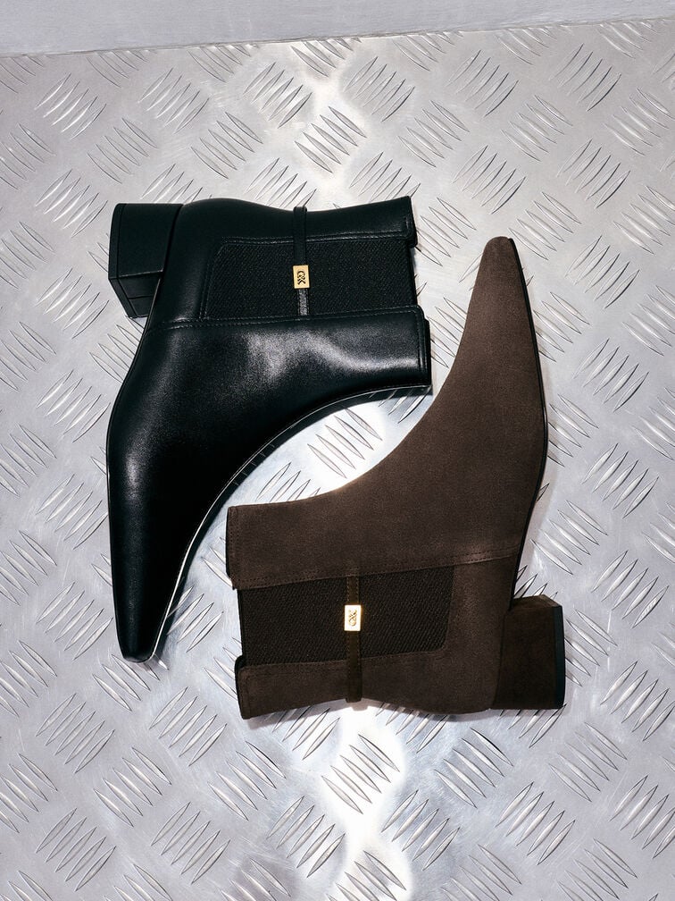 بوت جورجينا شمواه بمقدمة مربعة, بني محبّب غامق, hi-res