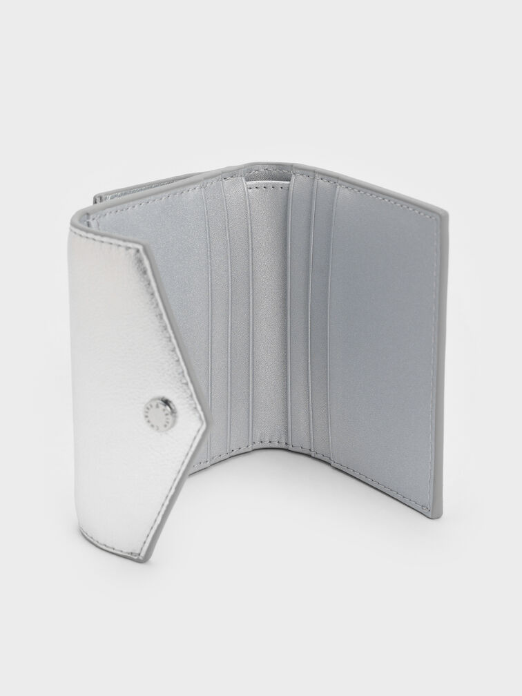 Marlowe Metallic Short Envelope Wallet, Silver, hi-res