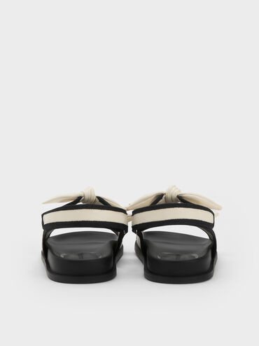 Knot-Bow Double-Strap Slingback Sandals, Chalk, hi-res