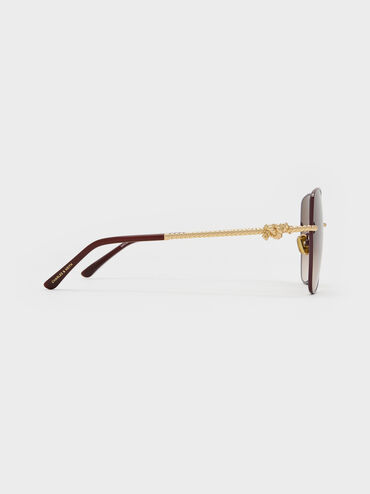 Sable Knot Butterfly Sunglasses, Burgundy, hi-res