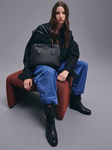 Allyn Elongated-Handle Tote Bag, Noir, hi-res