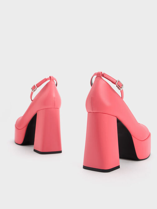 Ankle-Strap Platform Pumps, Pink, hi-res