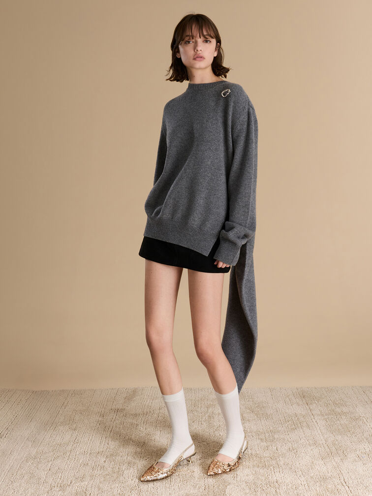 أحذية روثي سلينغ باك بكعب (بامبس) مزينة بالترتر, ذهبي, hi-res