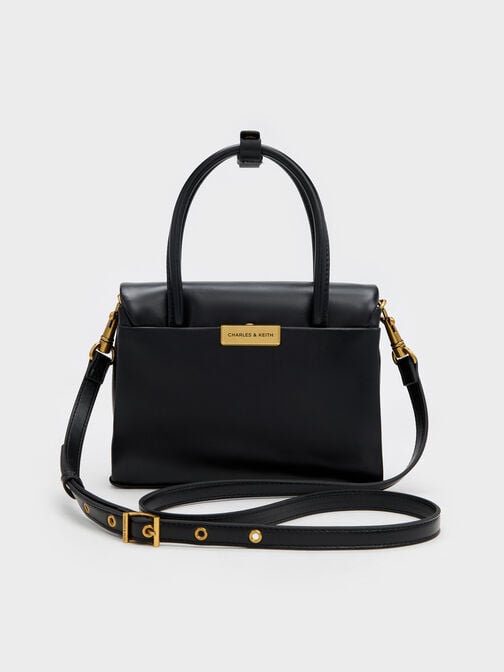 حقيبة توت "كيري" ميني بقفل دوار, أسود, hi-res